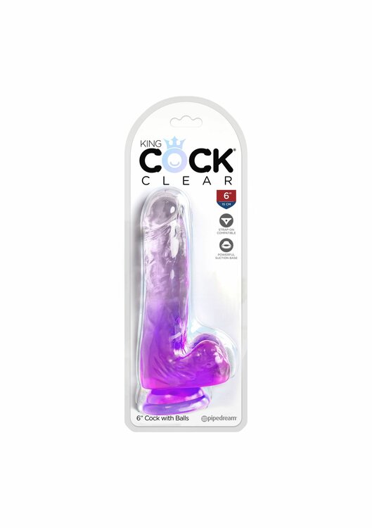 King Cock Clear 6 Inch Balls