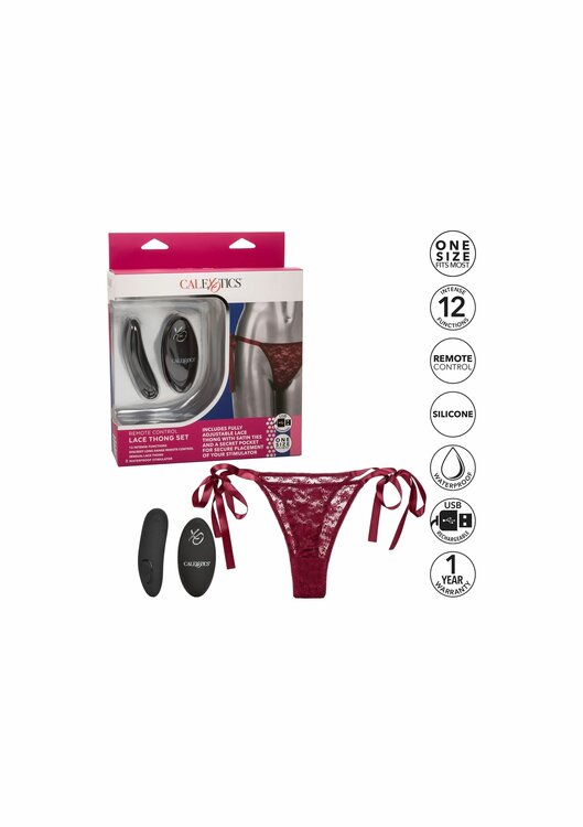 Remote Control Lace Thong Set