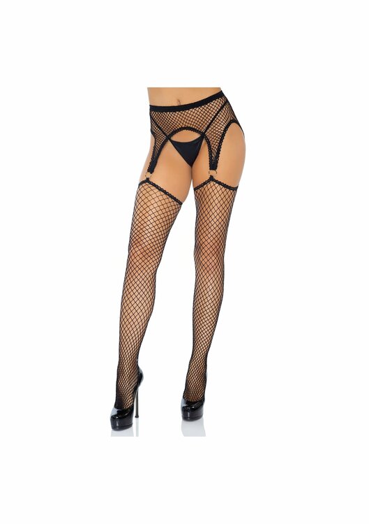 Net garterbelt stockings