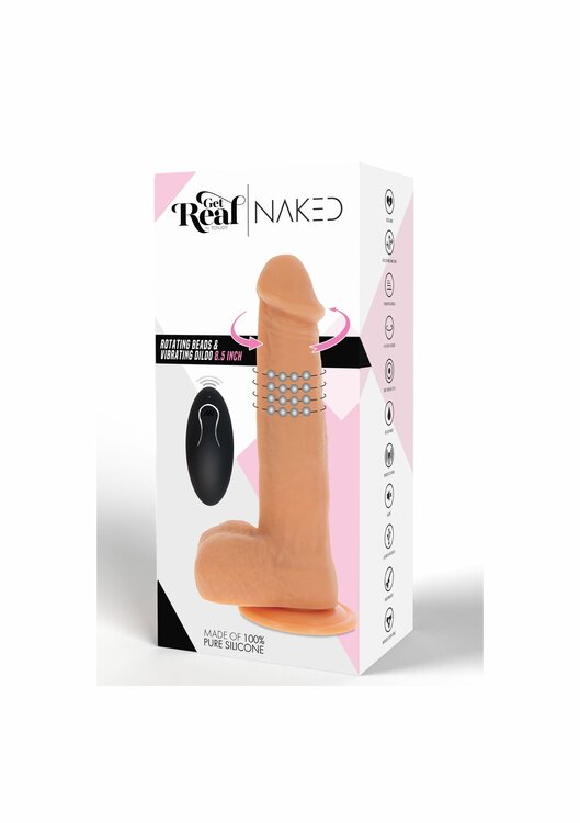 Rotating Beads Vibrating Dildo