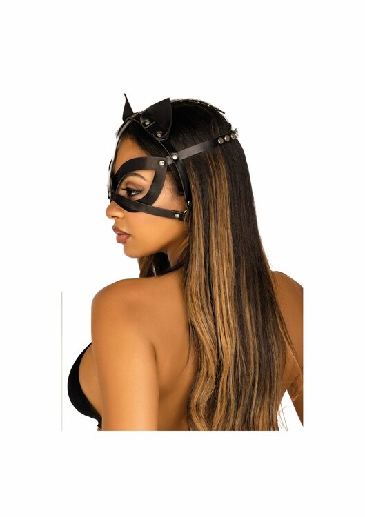 Vegan leather studded catmask