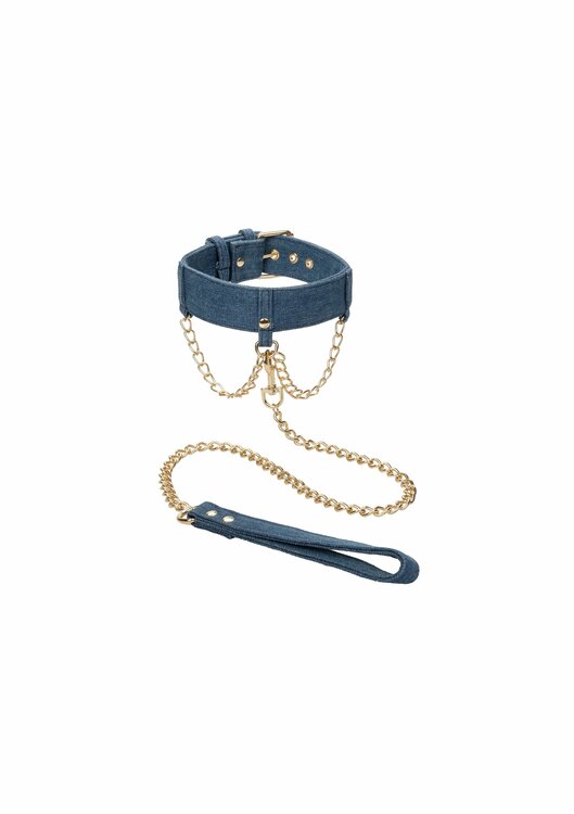 Ride Em Denim Collar + Leash