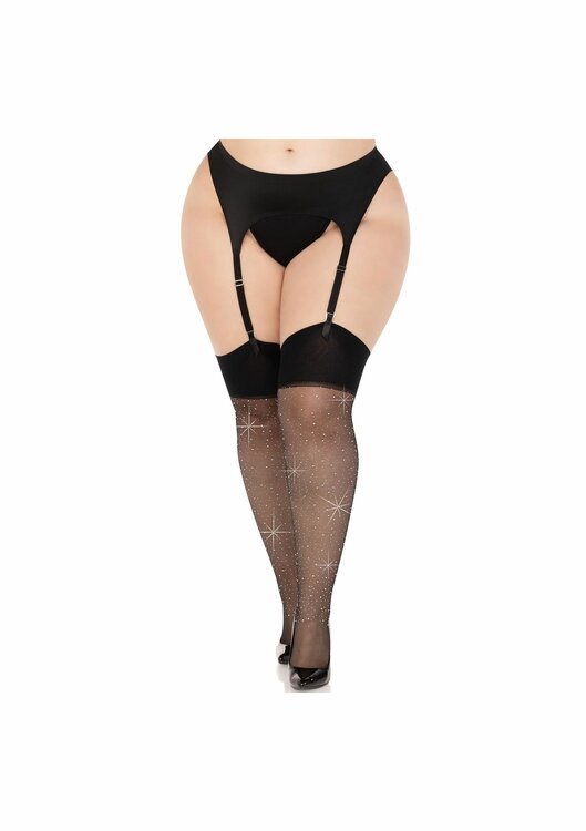 Rhinestone spandex stockings +