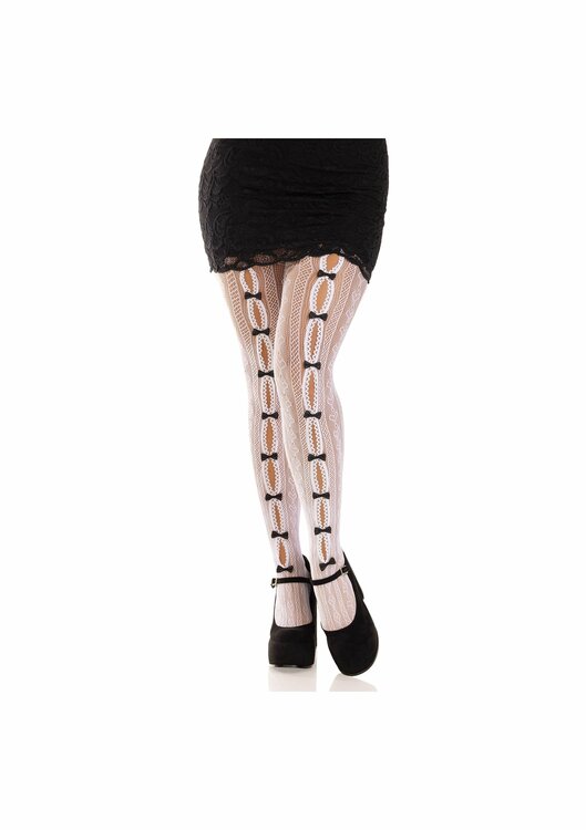 Sweetheart striped net tights