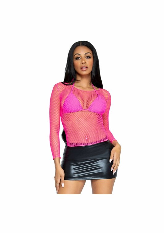 Long Sleeves Fishnet Top