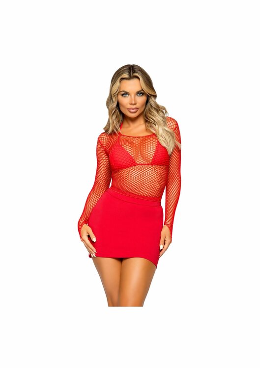 Long Sleeves Fishnet Top