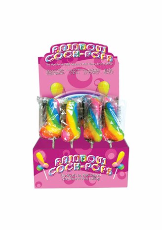 Rainbow Cock Pops Display 12pc