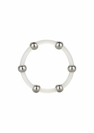 Steel Beaded Silicone Ring XL