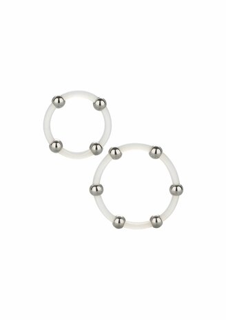 Steel Beaded Silicone Ring Set