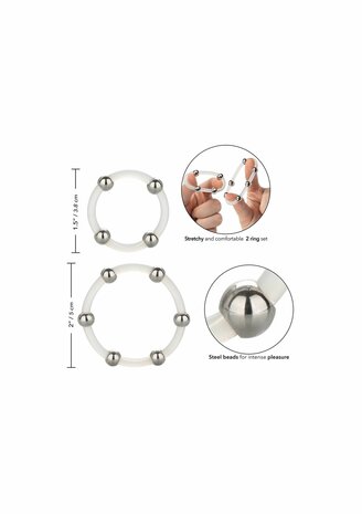 Steel Beaded Silicone Ring Set