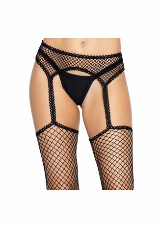 Net stockings with garterbelt