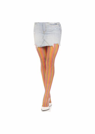 Rainbow crochet net tights