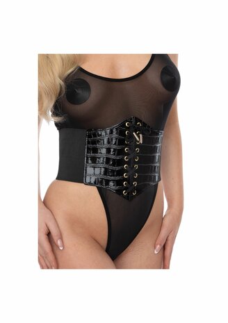 Croco Front Waist Cincher